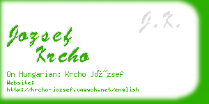 jozsef krcho business card